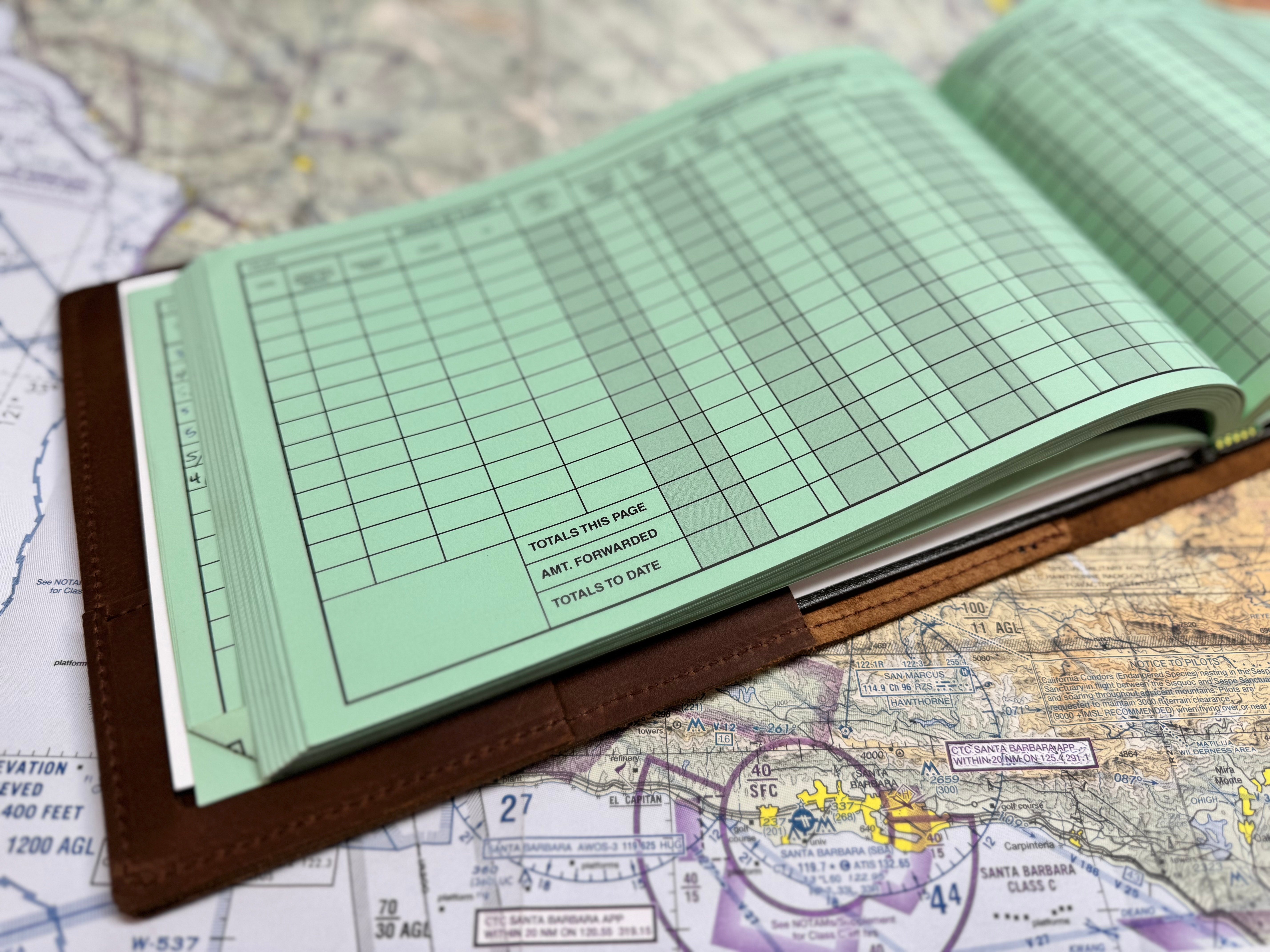 Large Pilot Logbook Cover - Rustic Brown