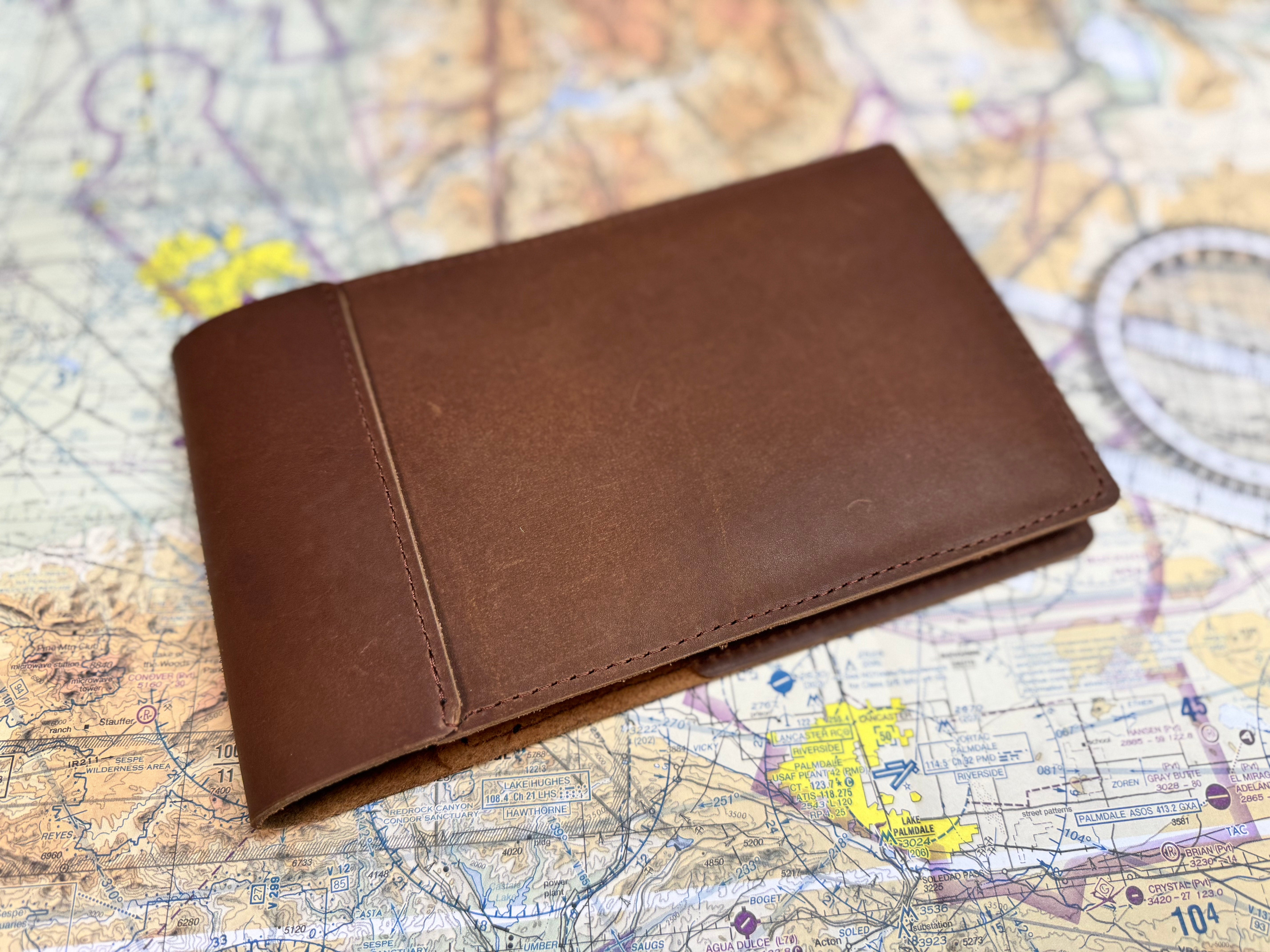 Small Pilot Logbook Cover - Rustic Brown