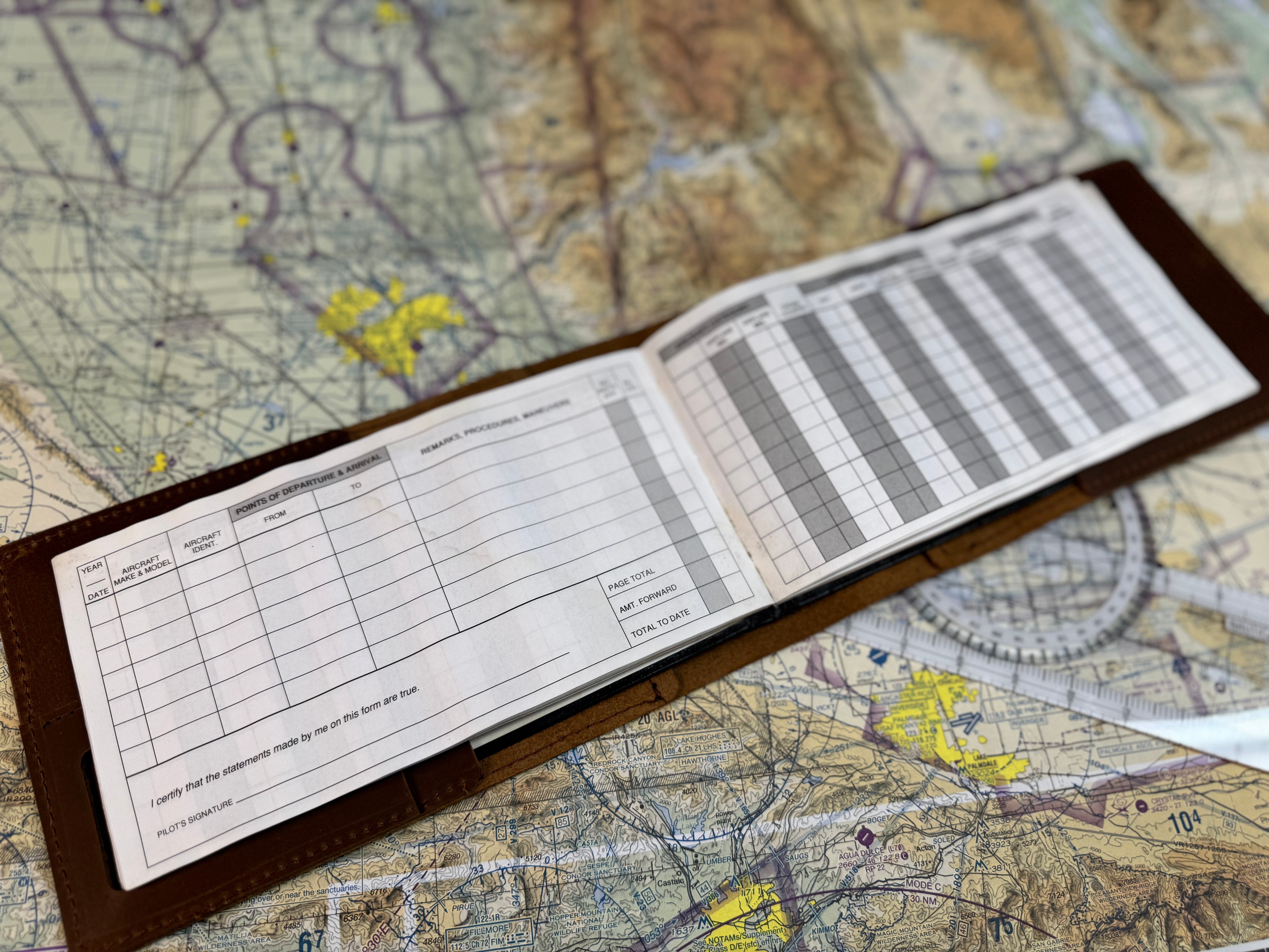 Small Pilot Logbook Cover - Rustic Brown