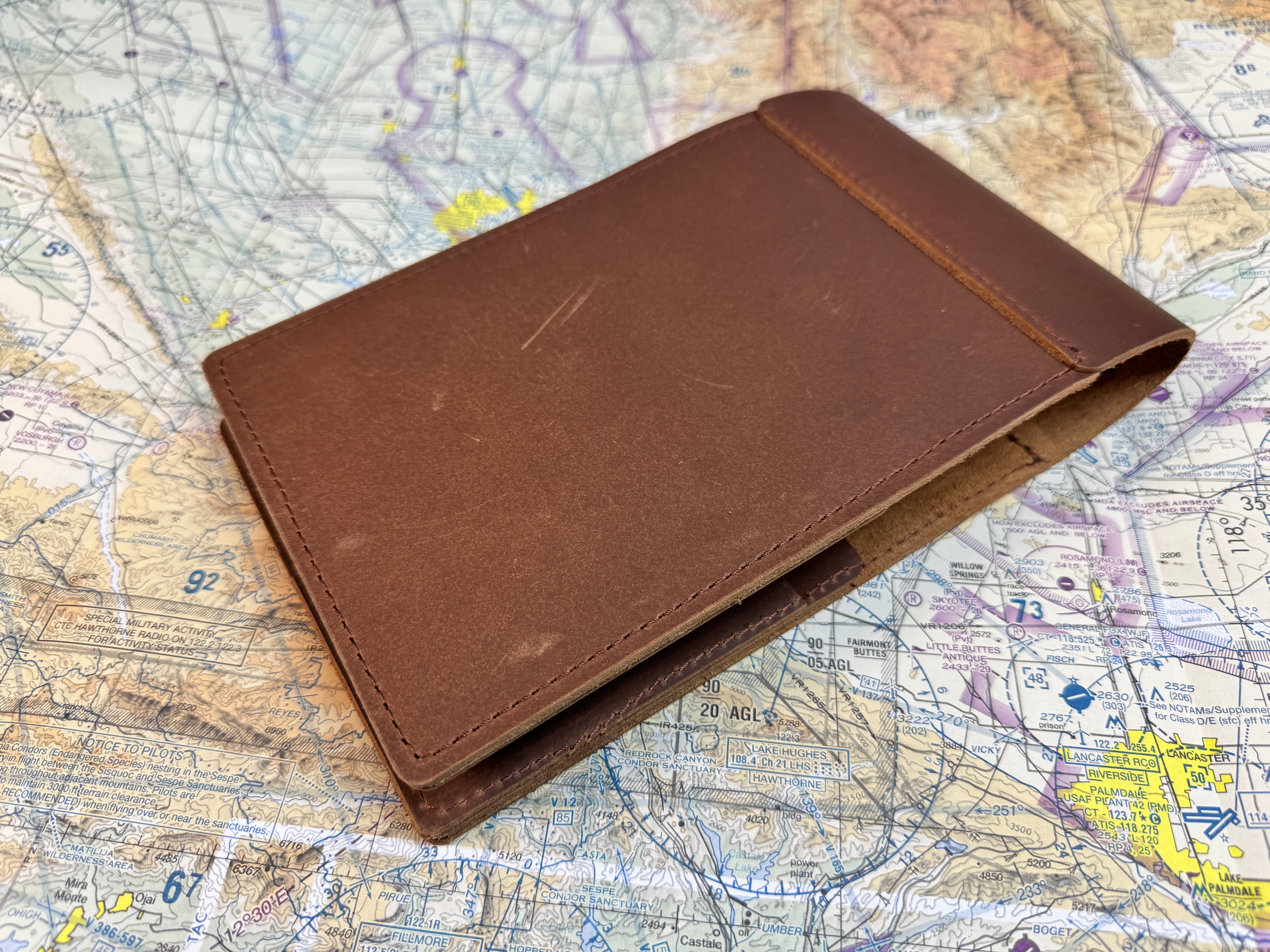 Small Pilot Logbook Cover - Rustic Brown