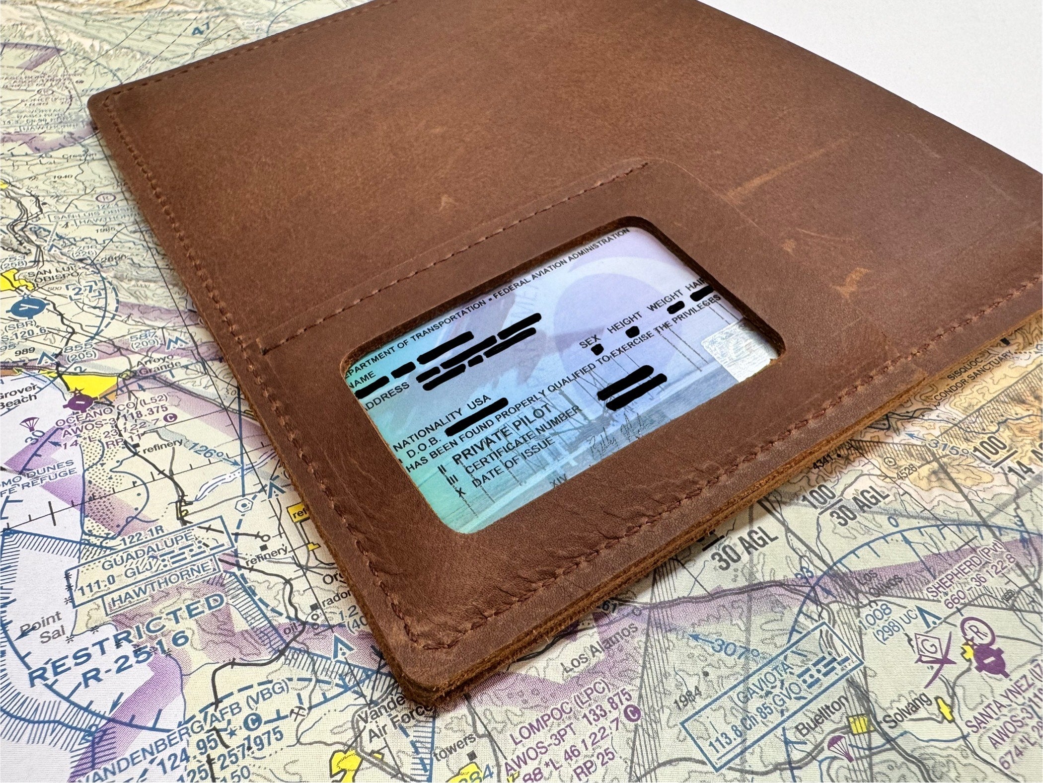 Large Pilot Logbook Cover - Rustic Brown